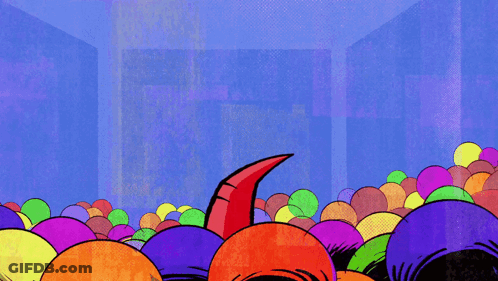 Cartoon Character Holding Purple Ball GIF