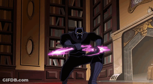 Cartoon Character Holding Purple Sword GIF