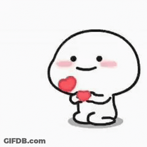 Cartoon Character Holding Red Heart GIF