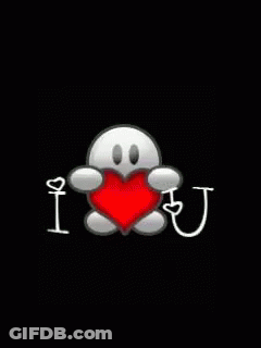 Cartoon Character Holding Red Heart Saying I Love You GIF