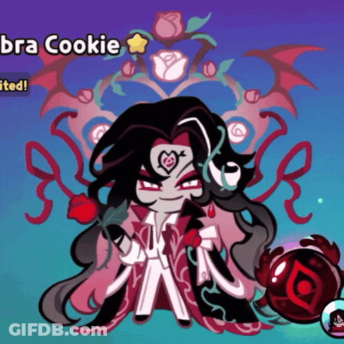 Cartoon Character Holding Red Rose Bra Cookie GIF