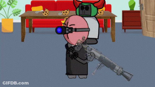 Cartoon Character Holding Rocket Launcher GIF