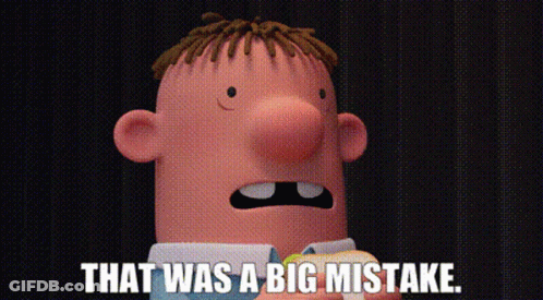 Cartoon Character Holding Sandwich Saying That Was A Big Mistake GIF