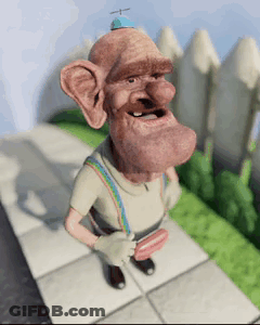 Cartoon Character Holding Sausage GIF