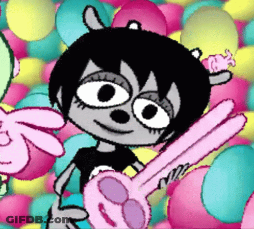 Cartoon Character Holding Scissors GIF