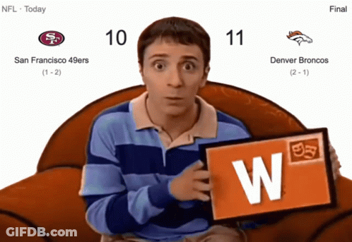 Cartoon Character Holding Sign Saying W GIF