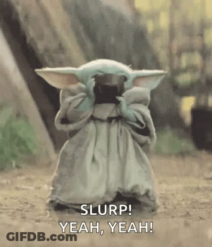 Cartoon Character Holding Slurp Candy Jar Near TV GIF