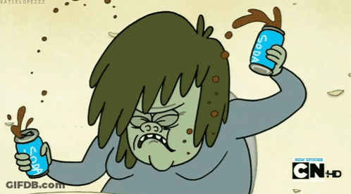 Cartoon Character Holding Soda GIF