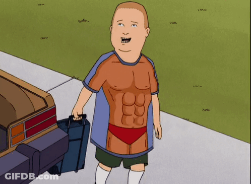 Cartoon Character Holding Suitcase GIF