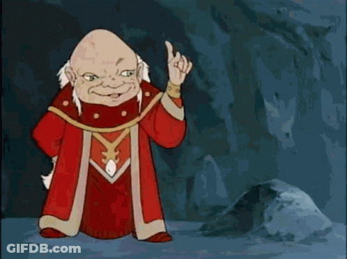 Cartoon Character Holding Sword And Pointing GIF