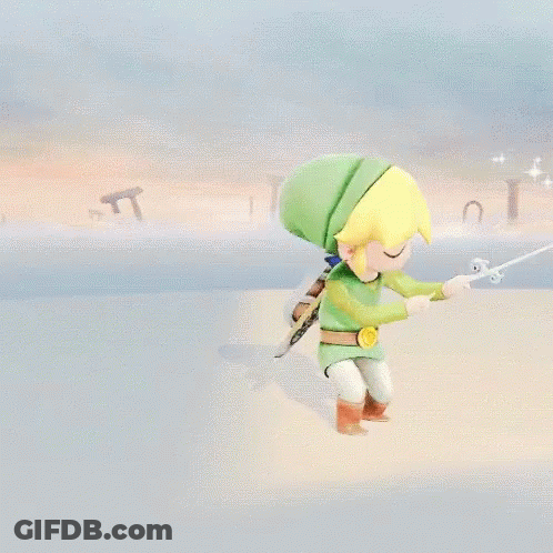 Cartoon Character Holding Sword And Shield GIF