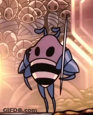 Cartoon Character Holding Sword In Front Of Wall GIF
