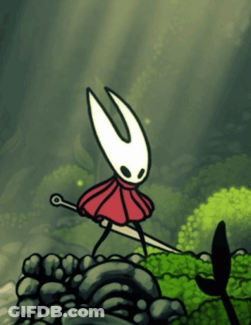 Cartoon Character Holding Sword In Red Skirt GIF