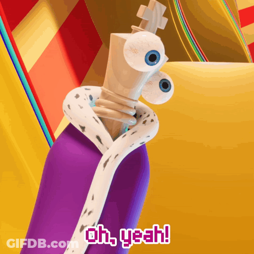 Cartoon Character Holding Sword Oh Yeah GIF