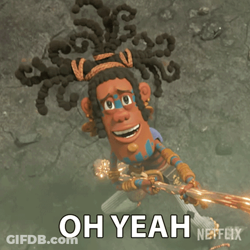 Cartoon Character Holding Sword Saying Oh Yeah GIF