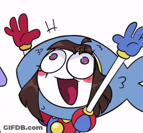 Cartoon Character Holding Sword With Number 3 GIF