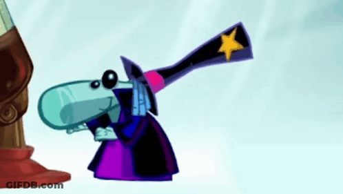 Cartoon Character Holding Telescope With Star GIF