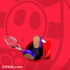 Cartoon Character Holding Tennis Racquet GIF