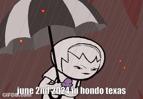 Cartoon Character Holding Umbrella June 2Nd Hondo Texas GIF