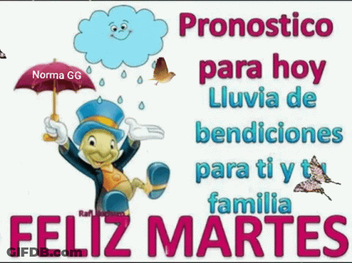 Cartoon Character Holding Umbrella Pronostico Para Hoy GIF