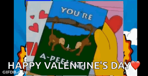 Cartoon Character Holding You're A-Peel Card GIF
