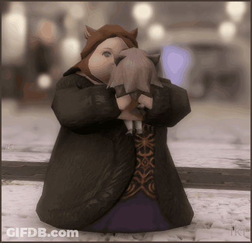 Cartoon Character Hugging Another With IK GIF