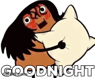 Cartoon Character Hugging White Pillow Goodnight GIF