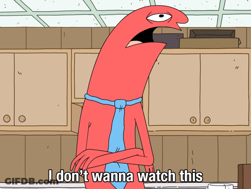 Cartoon Character I Don't Wanna Watch This GIF
