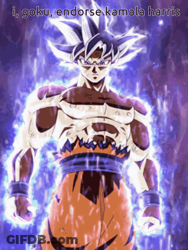 Cartoon Character I Goku Endorse Kamala Harris GIF