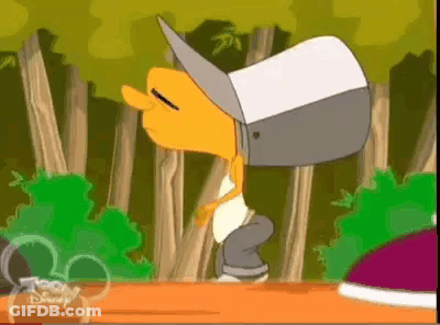 Cartoon Character In Baseball Cap In Woods GIF