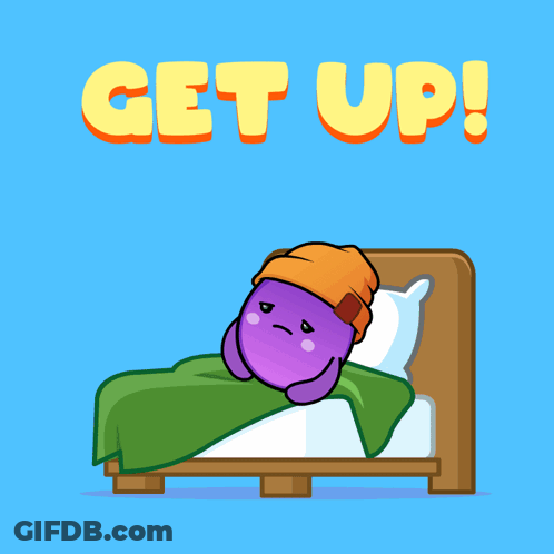 Cartoon Character In Bed Get Up GIF