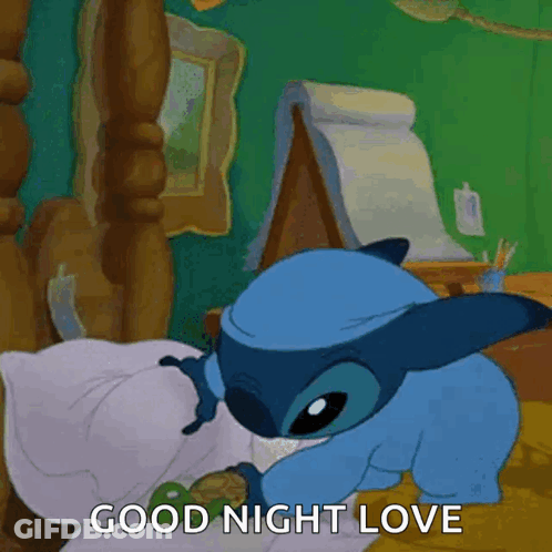 Cartoon Character In Bed Good Night Love GIF