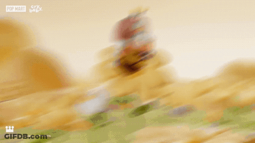 Cartoon Character In Bee Costume With Pop Mart Logo GIF