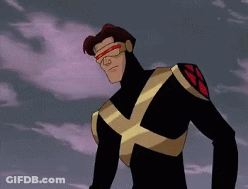 Cartoon Character In Black And Gold Costume With Cross GIF