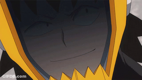 Cartoon Character In Black And Yellow Helmet GIF