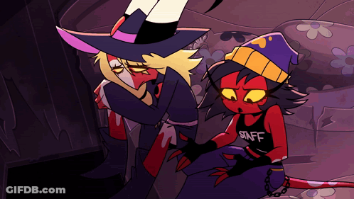 Cartoon Character In Black Shirt Saying Staff GIF