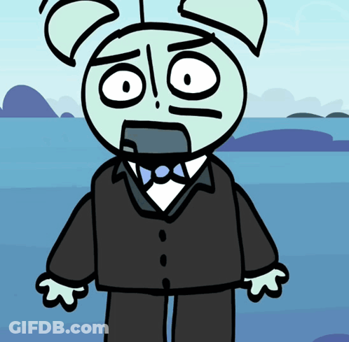Cartoon Character In Black Suit And Tie GIF