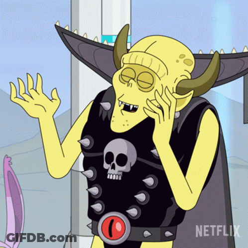 Cartoon Character In Black Vest With Spikes And Skull Says Netflix GIF