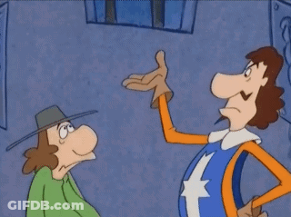 Cartoon Character In Blue And Orange Star Outfit GIF