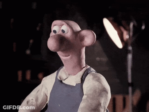 Cartoon Character In Blue Apron And White Shirt GIF