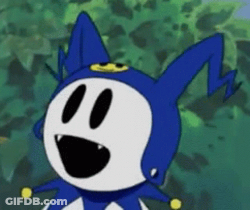 Cartoon Character In Blue Hat And White Face GIF