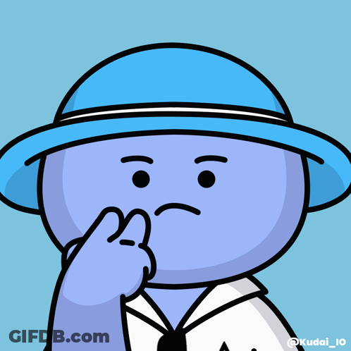 Cartoon Character In Blue Hat And White Shirt GIF