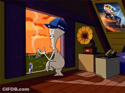 Cartoon Character In Blue Hat Saying Victory GIF