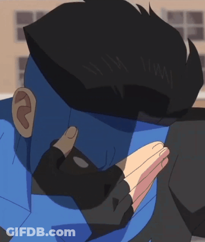 Cartoon Character In Blue Mask And Sunglasses GIF