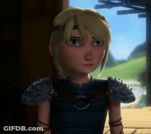 Cartoon Character In Blue Shirt Close Up GIF