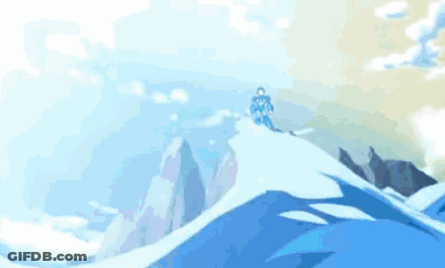 Cartoon Character In Blue Suit With Red X GIF
