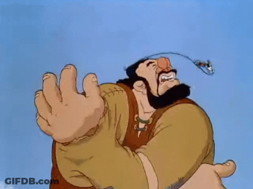 Cartoon Character In Brown Skirt And Blue Belt GIF