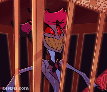 Cartoon Character In Cage With Skull GIF