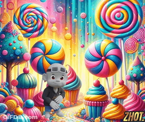 Cartoon Character In Candy Land Zhut GIF