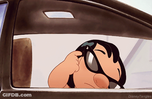 Cartoon Character In Car With Disney Tangles GIF